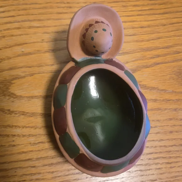 Linx Turtle Salsa Dish Terracotta Red Clay Sombrero Small Serving Bowl - Picture 5 of 11